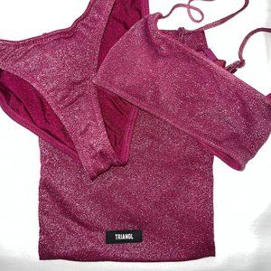 Never worn Magenta Mica Sparkle Triangl Bikini